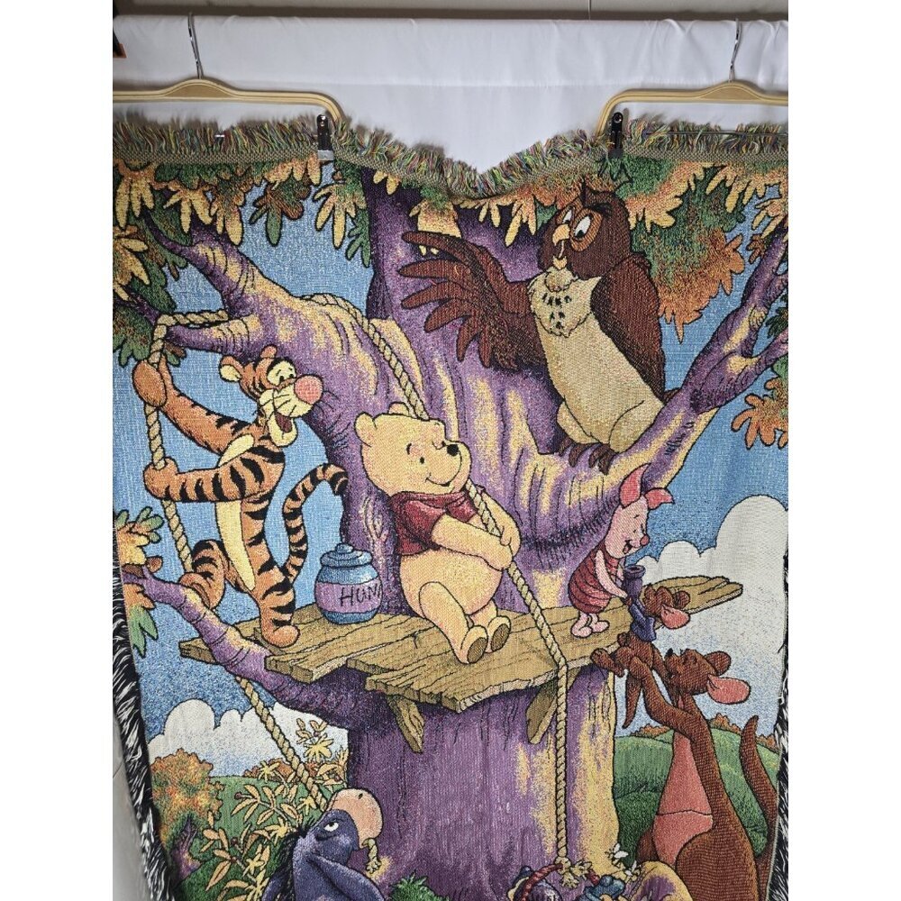 Winnie The Pooh And Friends Throw Blanket Tapestry Pooh 100 Acre Collection RARE - Picture 11 of 16